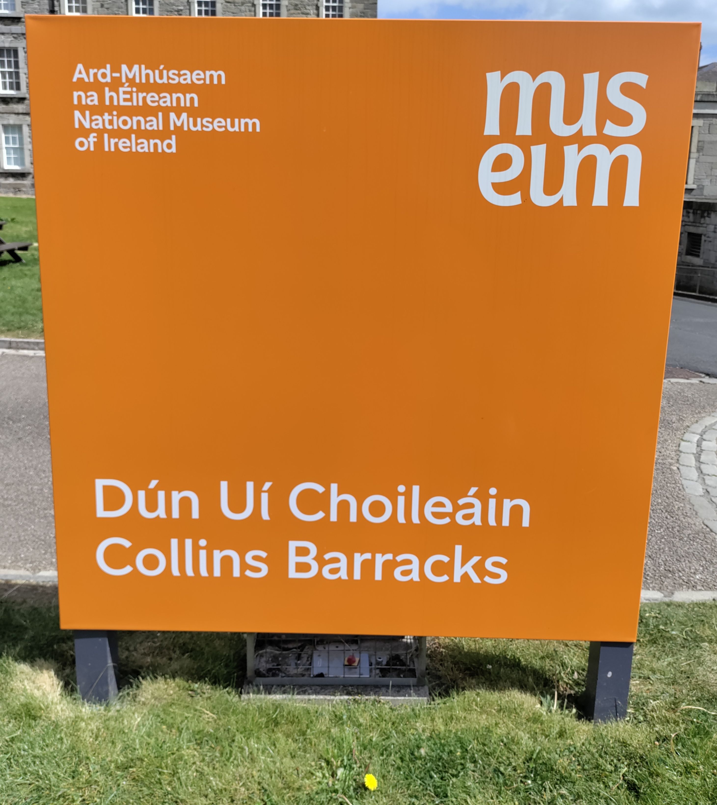 Sign at the entrance of Collins Barracks.