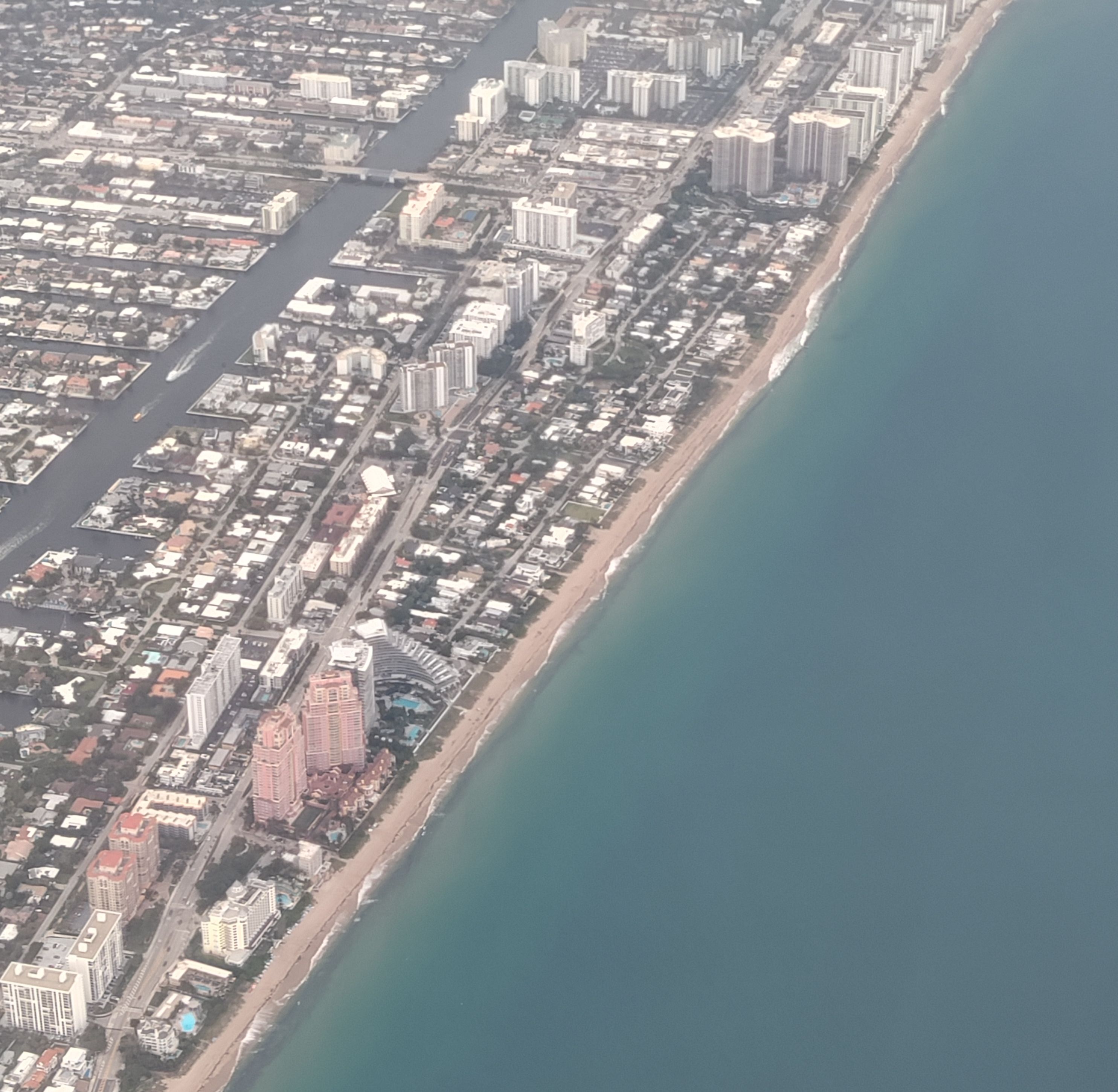 View of Lauderdale Beach from the airplane.
