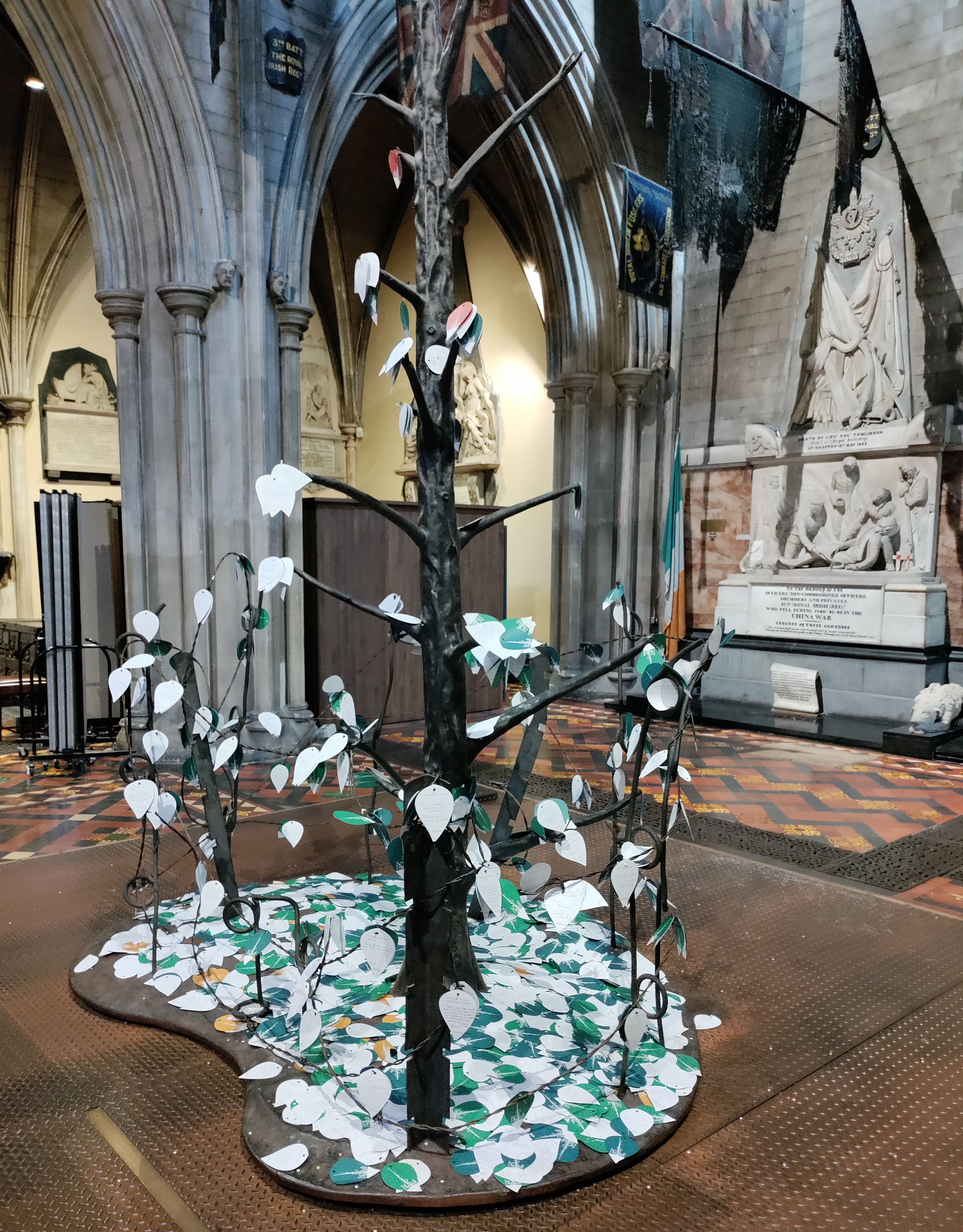 Tree of Remembrance inside Saint Patrick's Cathedral.