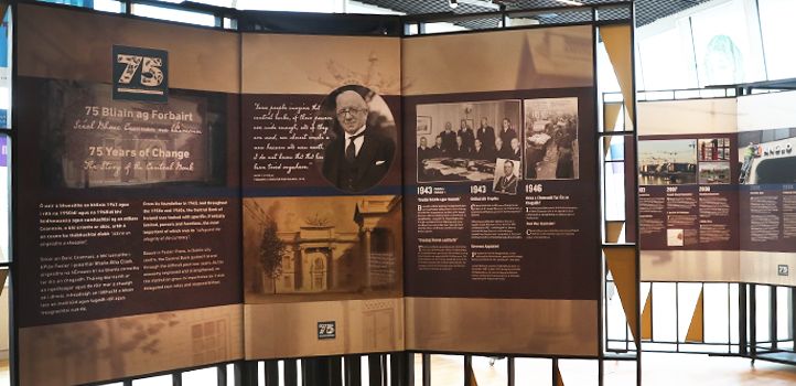 One of the six panels inside the Central Bank of Ireland Visitor Centre